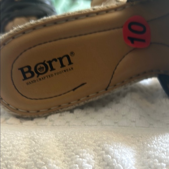 Born Black Wedge Sandals with Braided Leather NWT - Picture 2 of 5